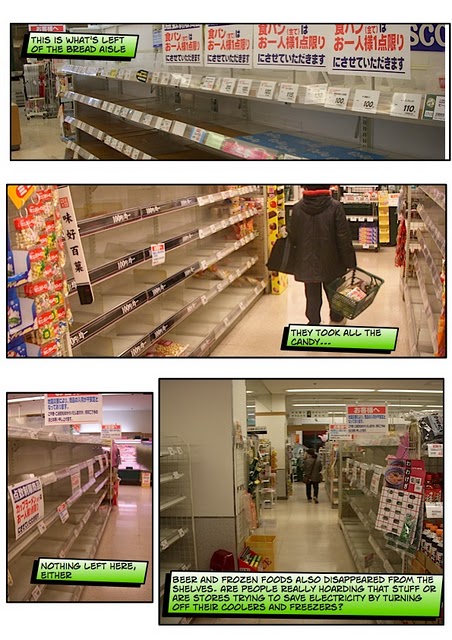 The empty shelves in a Chiba supermarket