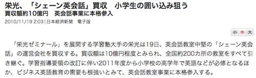 Screen shot from Nikkei online